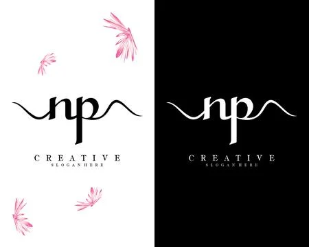 Np, pn script font letter logo design template vector Stock Illustration