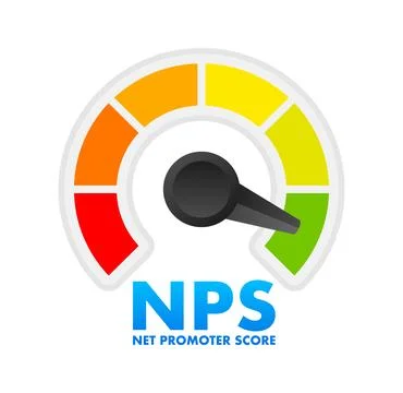 NPS Level Meter, measuring scale. Net promoter score Level speedometer indicator Stock Illustration