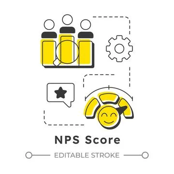 NPS score modern linear concept icon 库存插图
