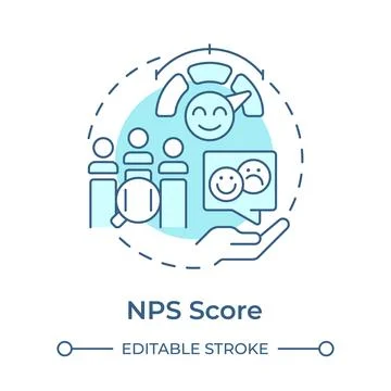 NPS score soft blue concept icon Illustrazione stock