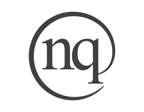 NQ logo from two letter with circle shape email sign style. N and Q round l.. Stock Illustration