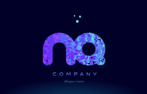 Nq n q bubble circle dots pink blue alphabet letter logo icon vector Stock Illustration