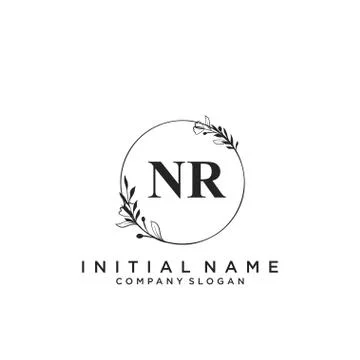 NR Initial handwriting logo design Illustrazione stock
