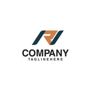 NR initial letters looping linked elegant logo Ilustración de archivo