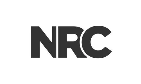 NRC logo design template with strong and modern bold text. Initial based ve.. Stock Illustration