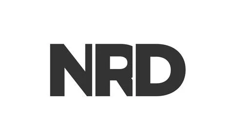 NRD logo design template with strong and modern bold text. Initial based ve.. イラスト素材