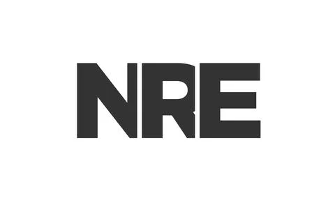 NRE logo design template with strong and modern bold text. Initial based ve.. 库存插图