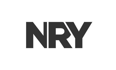 NRY logo design template with strong and modern bold text. Initial based ve.. Stock Illustration