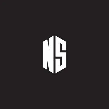 NS Logo monogram with hexagon shape style design template Stock Illustration