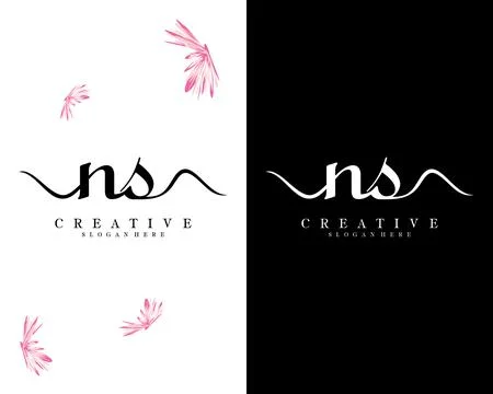 Ns, sn script font letter logo design template vector Illustrazione stock