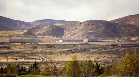 NSA data center in Utah Zoom out Video stock 32243304