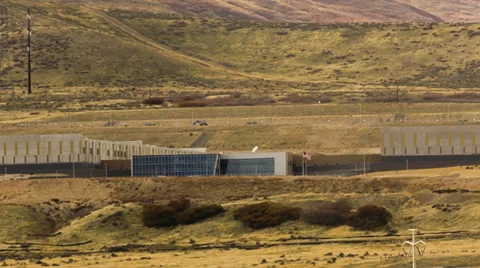 NSA data center zoomed in close up pan of all buildings Video stock 32260938