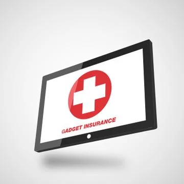Nsurance illustration with tablet computer Stock Illustration