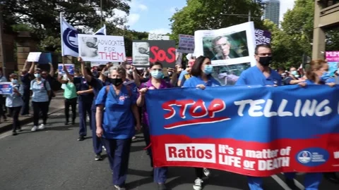 NSW nurses strike Stock Footage 170346960