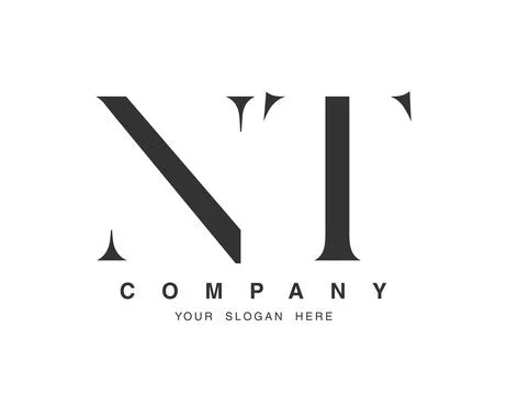 NT logo design. Initial letter n and t serif font style. Creative classic c.. Stock Illustration