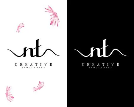 Nt, tn script font letter logo design template vector Ilustración de archivo