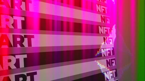  NTF art. Crypto art. Crypto Punks. Infographics of NTF. Inscription - NFT ART. Stock Footage 154457409