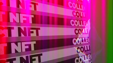  NTF art. Infographics of NTF. Crypto art. Crypto Pun Inscription - collect nft. Video stock 154458358