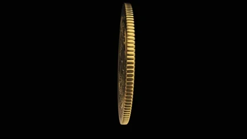 NTF coin token rotates on black background. Non-refundable token. 3d render Stock Footage 169690622