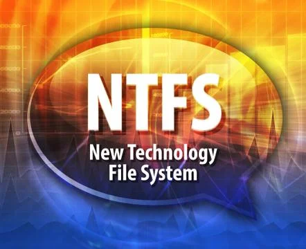 NTFS acronym definition speech bubble illustration Stock Illustration