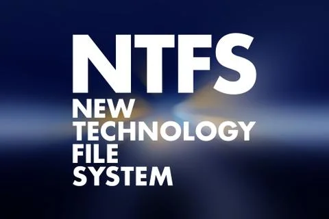 NTFS - New Technology File System acronym, technology concept background Stock Illustration