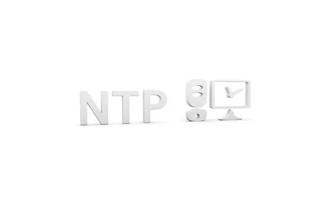NTP concept white background 3d render illustration Stock Illustration