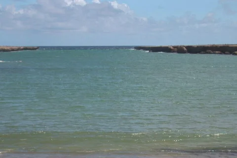 NTSC: Beach with pollution Stock Footage 153196