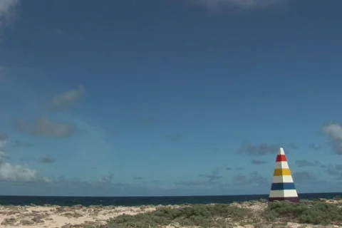 NTSC: Beacon &amp; a rough shore Stock Footage 153265