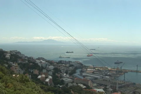 NTSC: Cable car at Gibraltar Stock Footage 419232