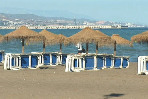 NTSC: Empty beach  Stock Footage 484190