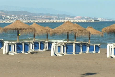 NTSC: Empty beach  Stock Footage 484192