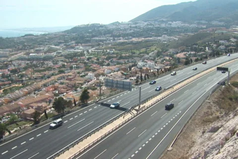 NTSC: Flying over highway Stock Footage 484378