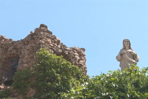 NTSC: Holy statue &amp; tower Stock Footage 419062