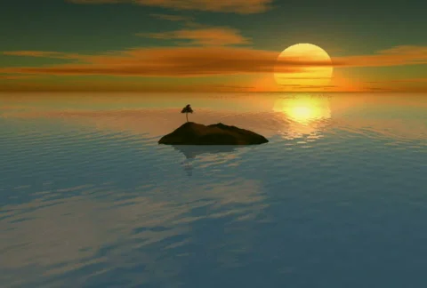 NTSC - Island Sunset Loop 스톡 동영상 268328