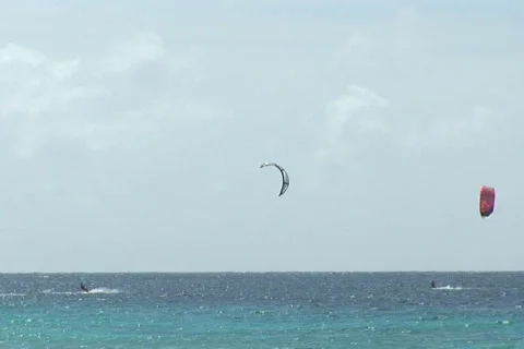 NTSC: Kite surfers Stock Footage 153467