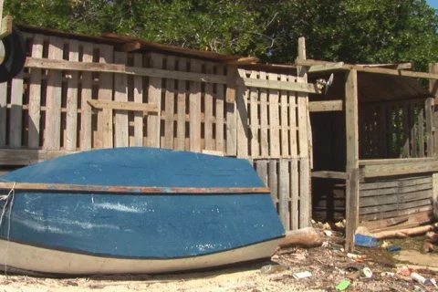 NTSC: Old rowboats Stock Footage 153247