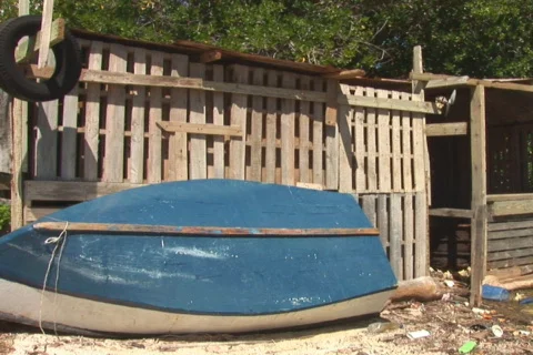 NTSC: Old rowboats Stock Footage 153249