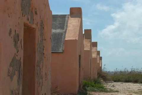 NTSC: Red Slave Huts Stock Footage 153492