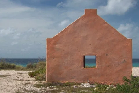 NTSC: Red Slave Huts Stock Footage 153495