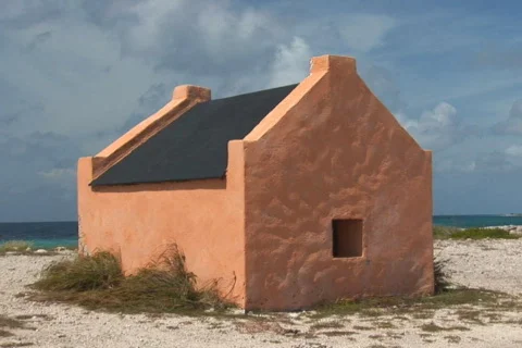 NTSC: Red Slave Huts Stock Footage 153504