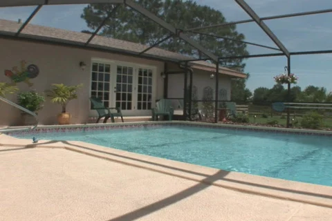 NTSC: Residential pool Stock Footage 418947