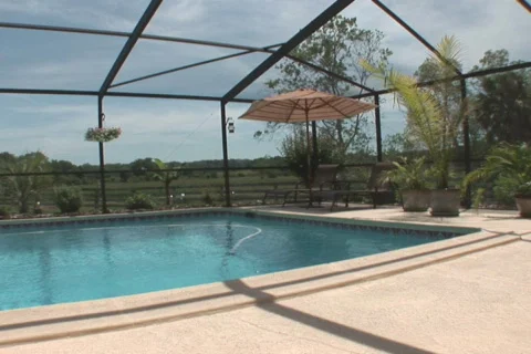 NTSC: Residential pool Stock Footage 418949