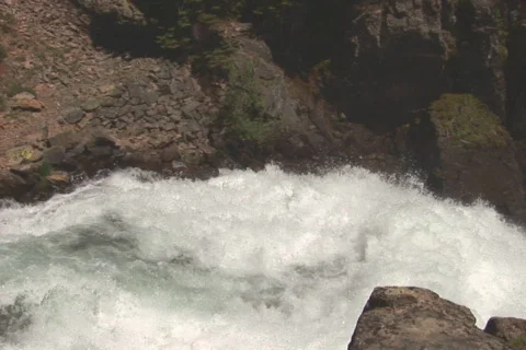 NTSC: River &amp; falls - pan right Stock Footage 93809
