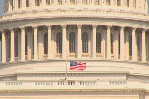 NTSC: US Capitol - close tilt up Video stock 93046