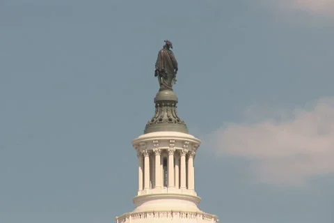 NTSC: US Capitol - close tilt down Stock Footage 93047