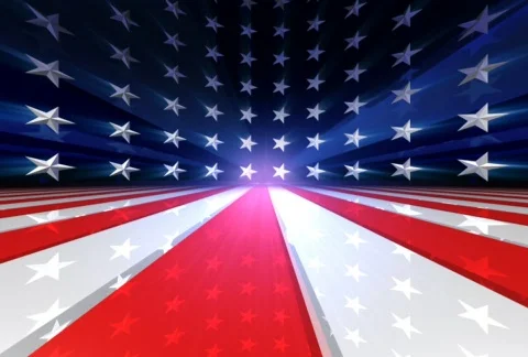NTSC USA FLAG Stars and Stripes Stock Footage