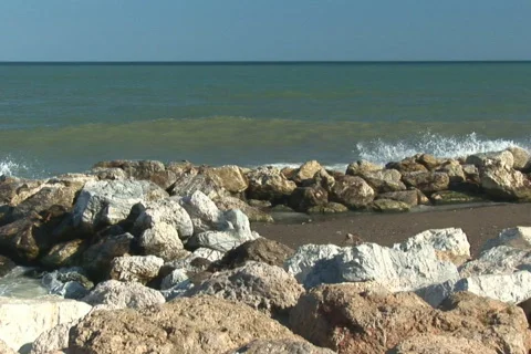 NTSC waves crashing  Stock Footage 484173