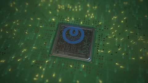NTT logo on the processor on computer board. Conceptual editorial 3d animation 库存影片 151554889