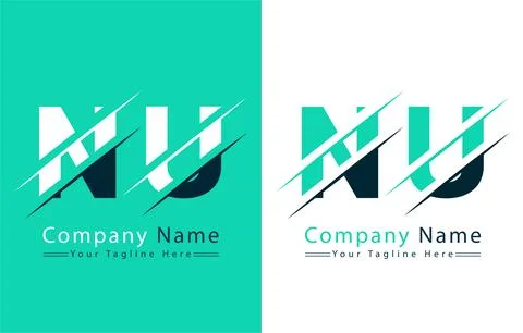 NU Letter Logo Vector Design Template Elements Illustrazione stock