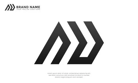 NU Monogram Logo Stock Illustration